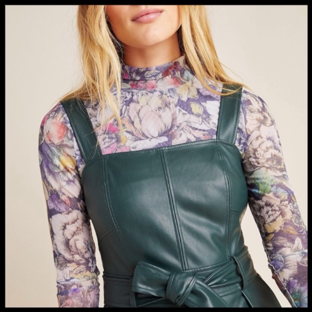 ✨HP NWT Anthro Samira Vegan Leather Jumpsuit - Picture 2 of 8